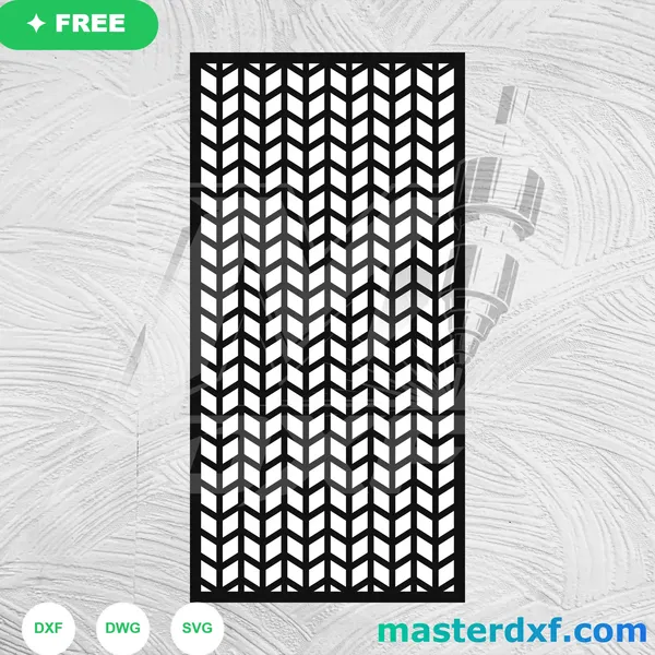 Herringbone Chevron Door Panel DXF File